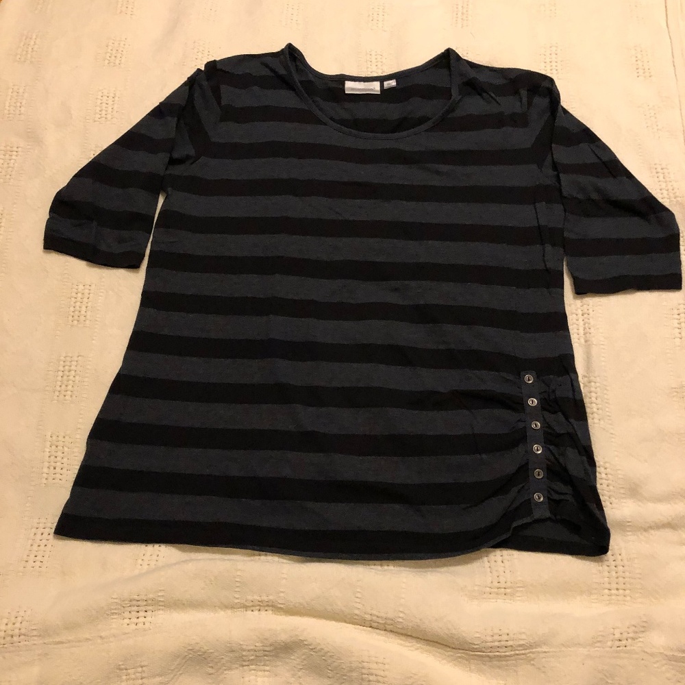 Avenue Black and Grey Knit Shirt